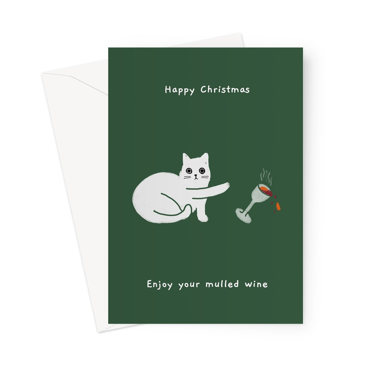 Ken The Cat Christmas Cards Enjoy Your Mulled Wine