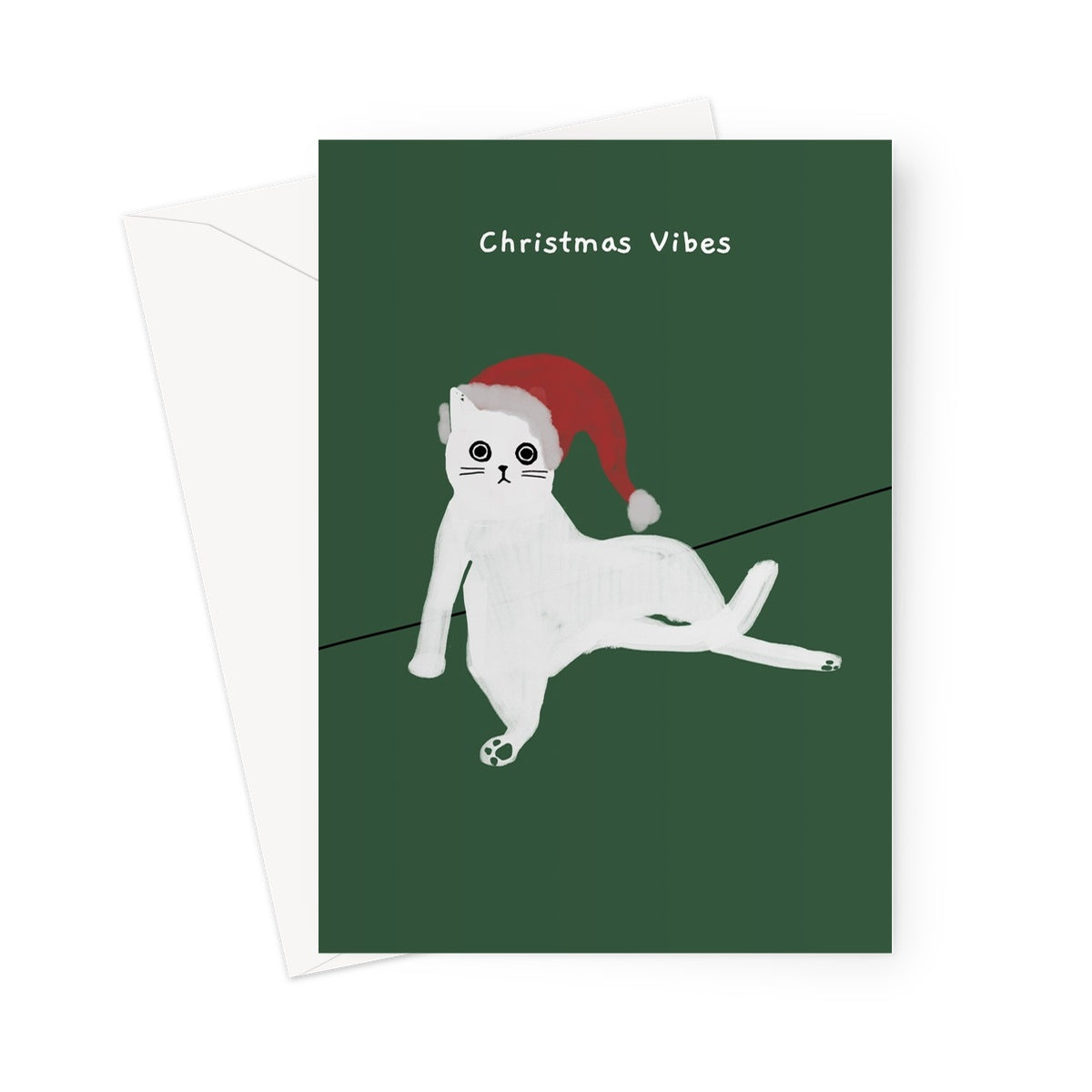 Ken the Cat funny Christmas card for cat lovers - Christmas vibes