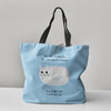 Ken the Cat I will end you blue canvas tote bag - durable eco friendly reusable shopper