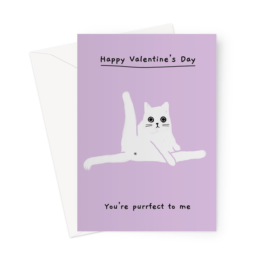 You're Purrfect To Me - Valentine's Day Card
