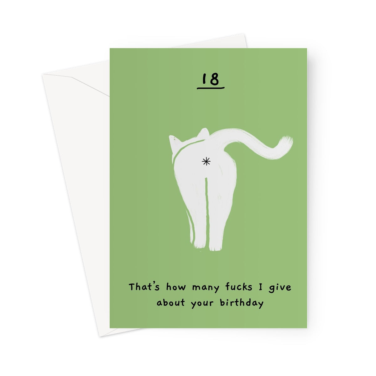 Ken the Cat 18th birthday card - that's how many f*cks I give