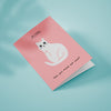 Ken the Cat funny 18th birthday card in pink - move out now