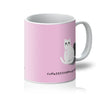 Ken the cat coffee typo pink ceramic mug all over print