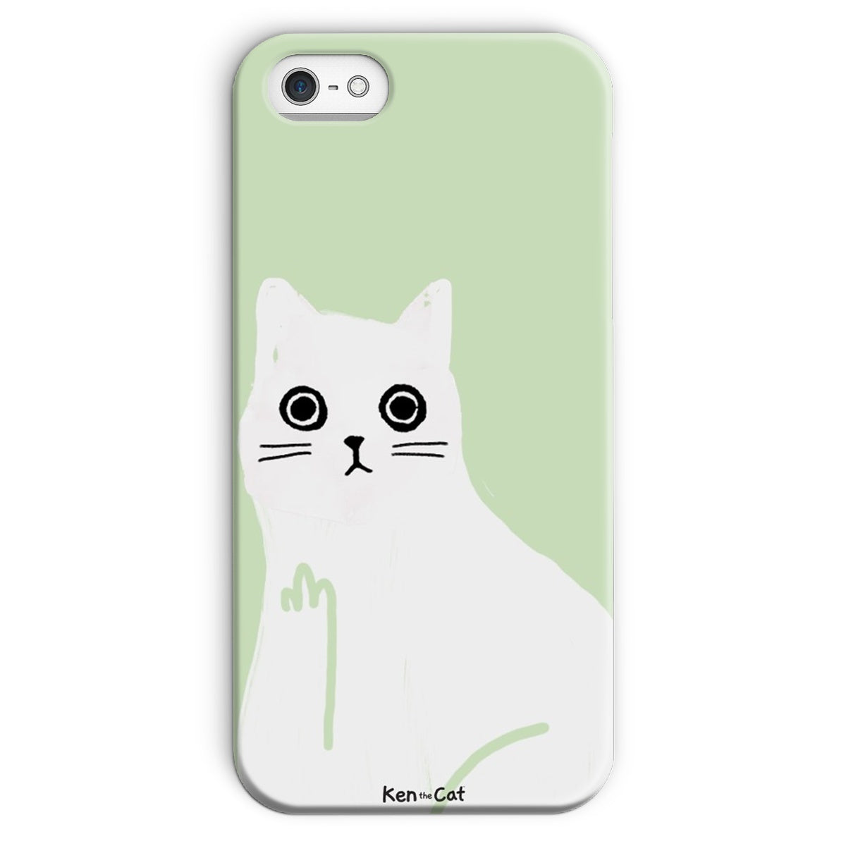 Ken The Cat Custom Green Phone Case Middle Finger