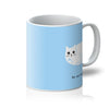Ken the Cat do not disturb blue ceramic mug with all over print
