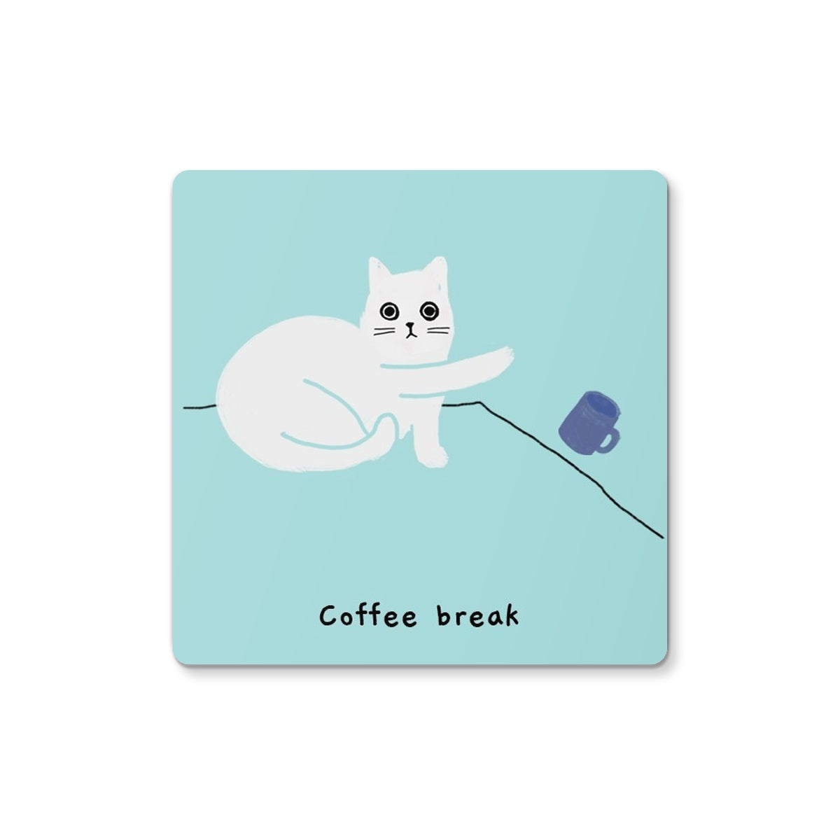 Coffee Break Coaster Ken The Cat