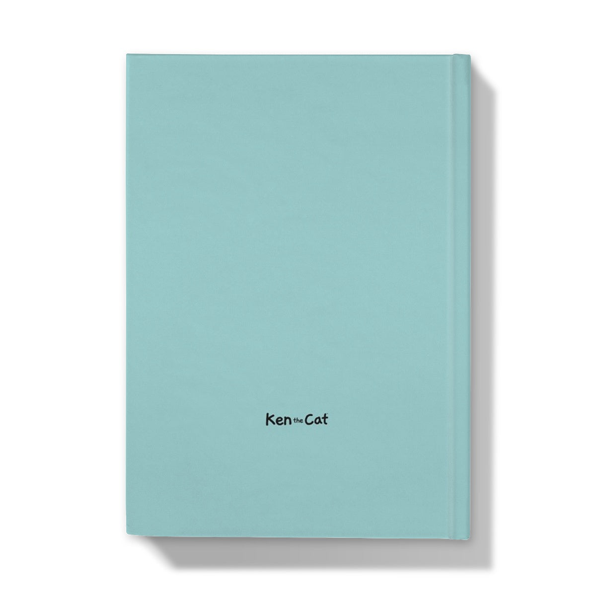 Ken the Cat scratching up Banksy artwork blue A5 hardback journal back cover with Ken the Cat logo