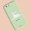 Ken the cat call me phone case in green