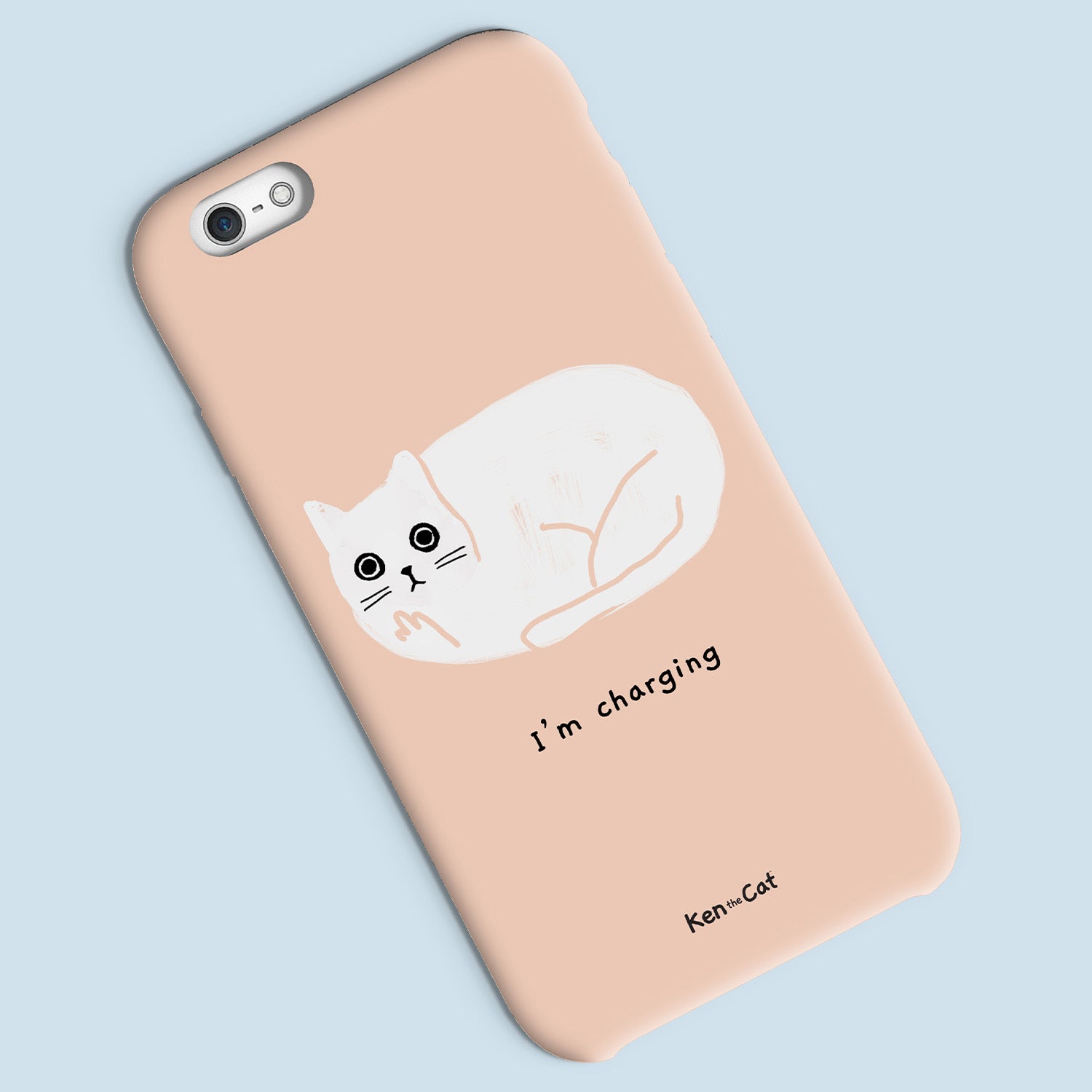 Ken the cat swearing in a ball - I'm charging phone case in coral