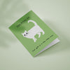 Ken the cat funny birthday card for Dad in green - your gift is in the litter tray 
