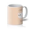 Ken the cat you may stroke me for precisely 3 minutes, any longer and I will end you funny ceramic mug with all over print
