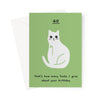 Ken the cat 40th birthday card - that&#39;s how many f*cks I give in green