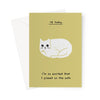 Ken the cat funny 18th birthday card in yellow - I&#39;m so excited I pissed on the sofa