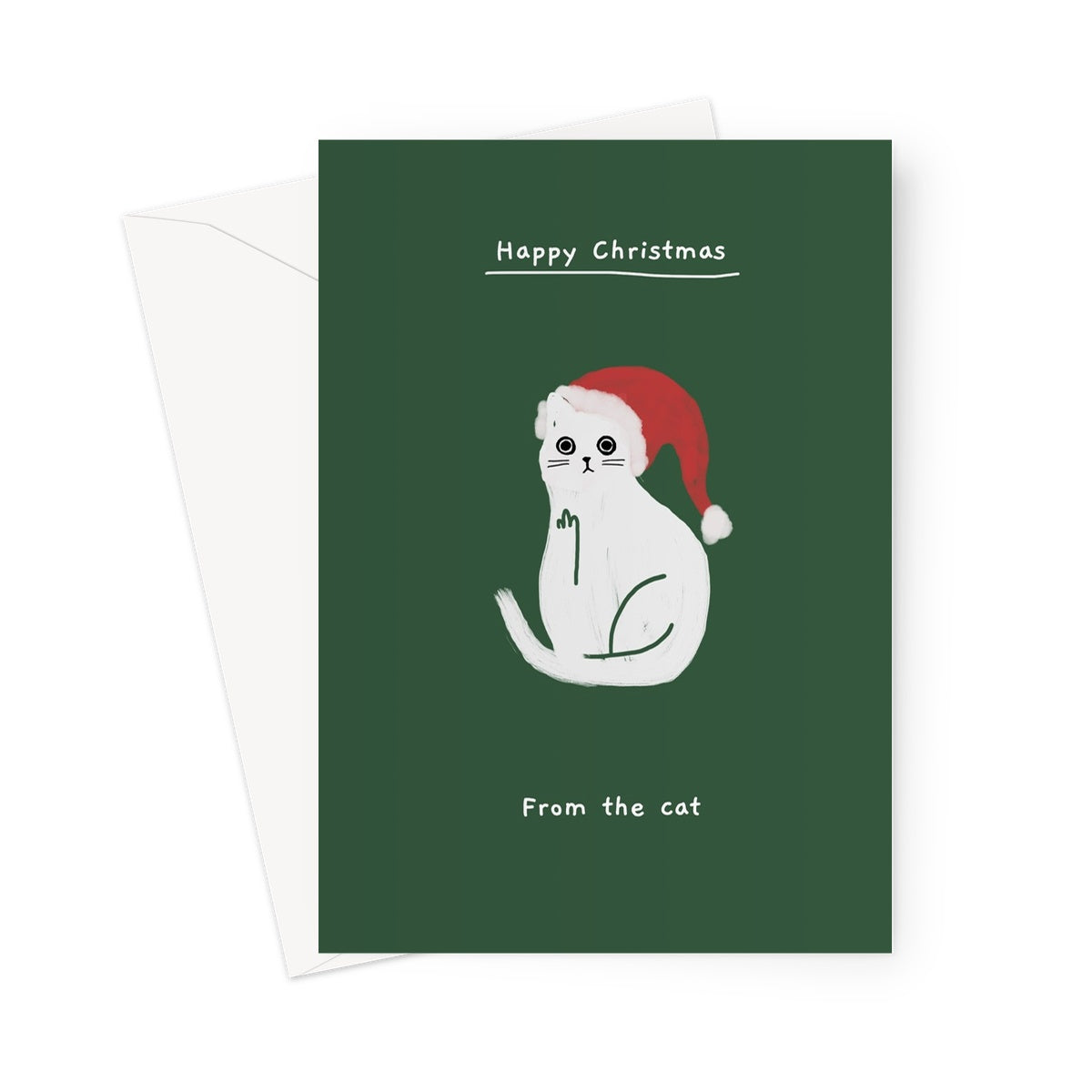 Funny Cat Christmas Card - 'OMFG Best Day Ever' - Cheeky Xmas Card For Cat Lovers