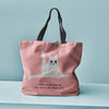 Ken the Cat draw me like one of your french girls pink canvas tote bag with black handles - durable eco friendly reusable shopper