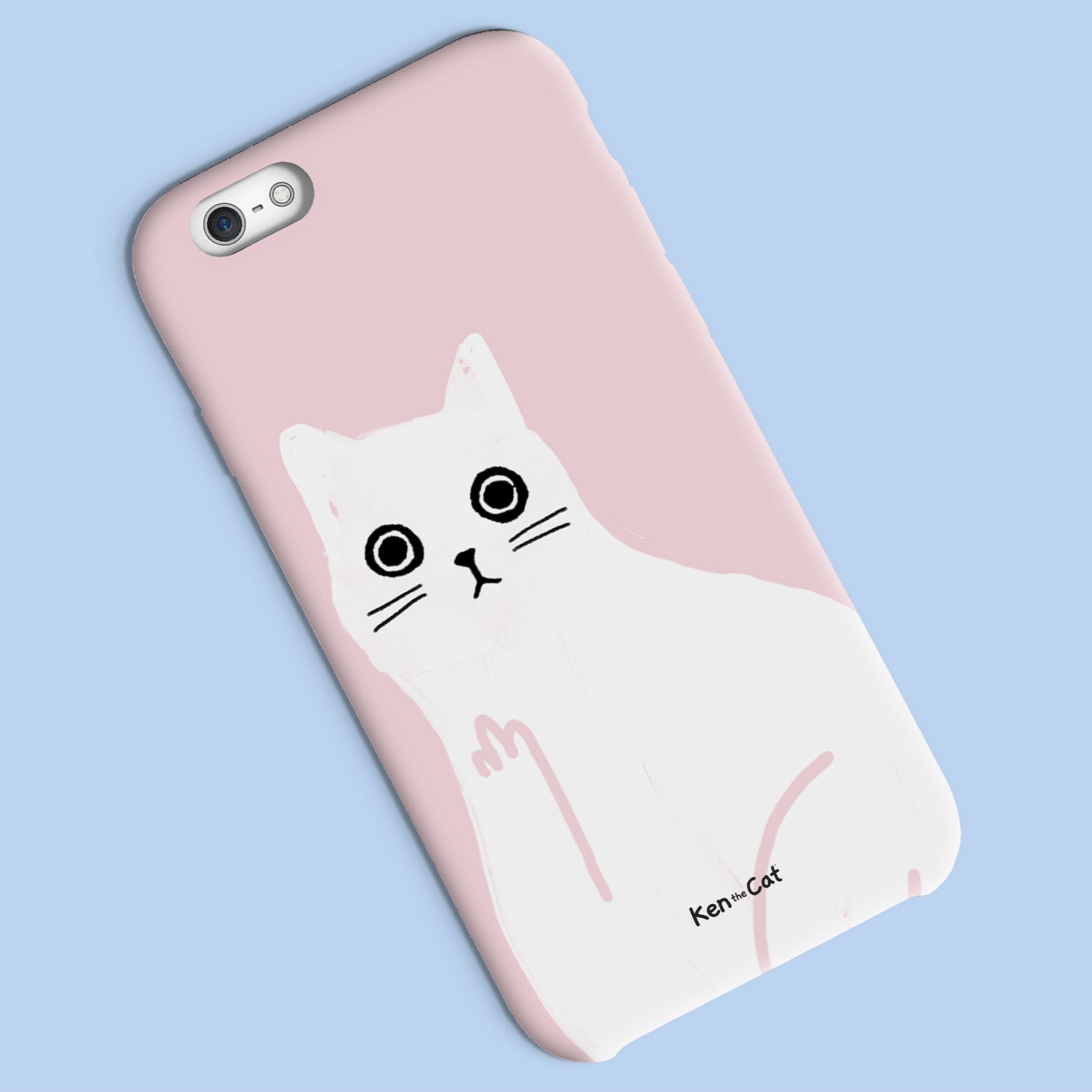 Ken the cat middle finger close up phone case in pink