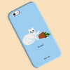 Ken the cat pushing over cactus funny phone case in blue