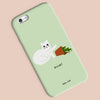 Ken the cat pushing over cactus funny phone case in green