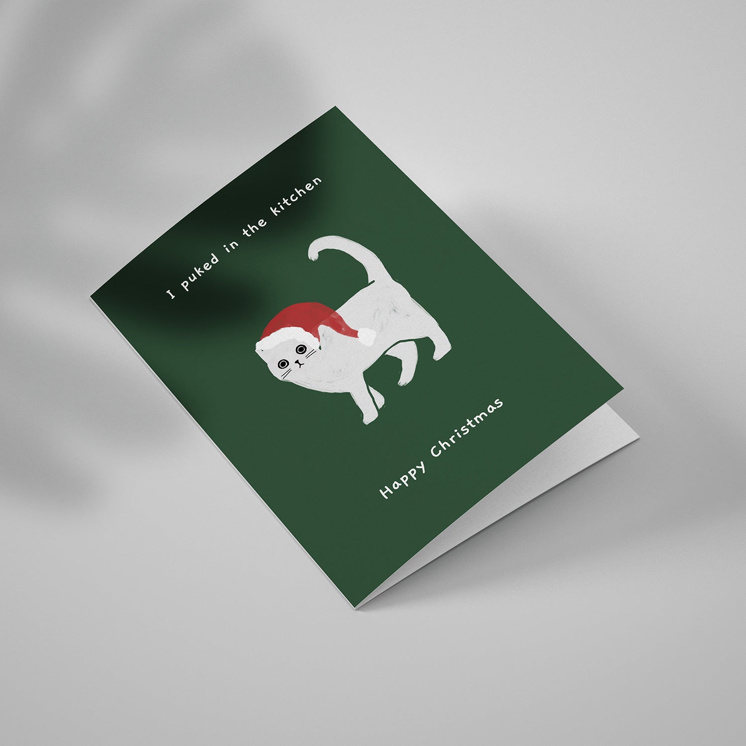 Ken the Cat funny Christmas card for cat lovers - I just puked in the kitchen