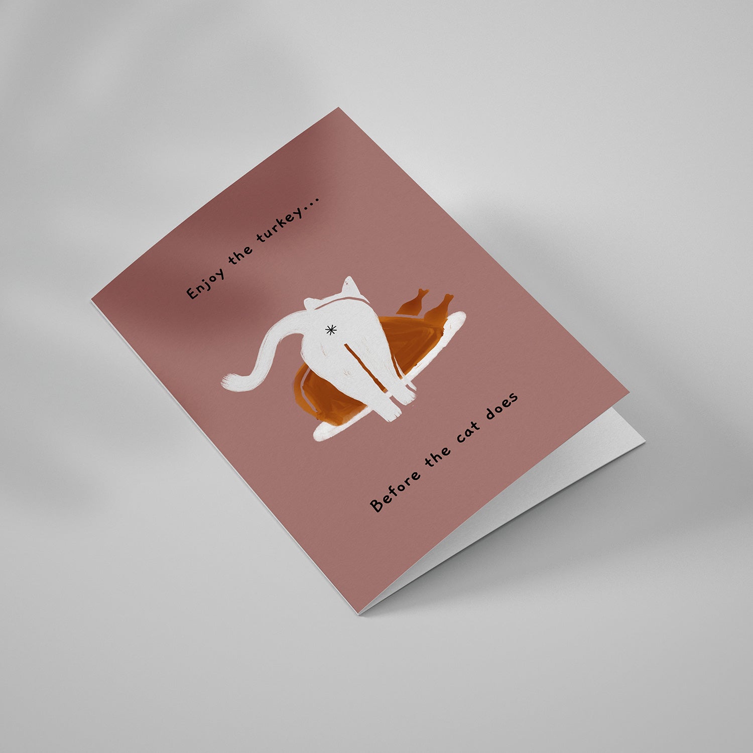 Ken the Cat funny Christmas card for cat lovers - enjoy they turkey before the cat does